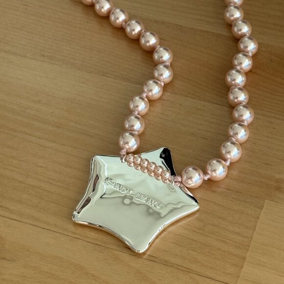 Sandy Liang Gateaux Necklace in Pink - Picture 3 of 7